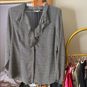 Coldwater Creek Black and White Striped Blouse